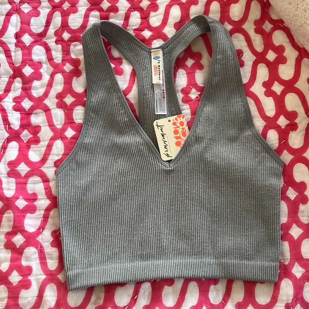 NWT!! Grey free people movement top size small